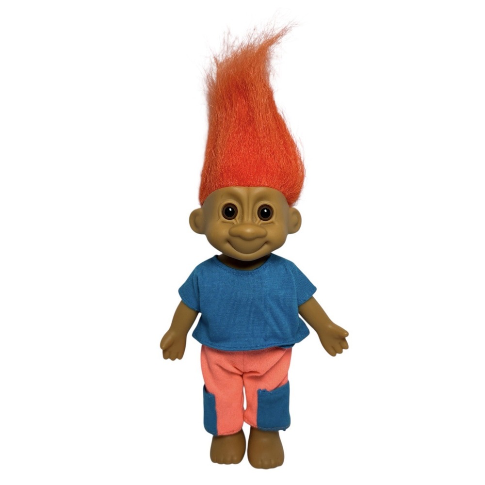 Vintage 7" Russ Troll Hot Orange Hair 90's Styling Wear Retro (TR013)